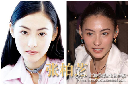 想瘦臉，不如化瘦臉妝代替打瘦臉針_瘦臉妝如何畫之張柏芝瘦臉前與瘦臉后的對(duì)比